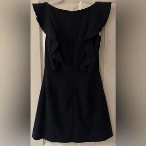 French Connection Ruffle Strap Black Mini Dress.
